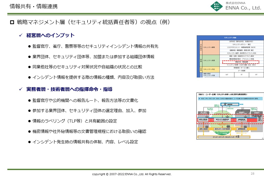 セキュリティ統括機能 情報共有・情報連携